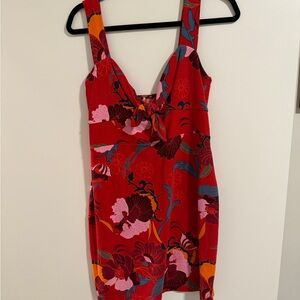 Free People Red Floral Mini Dress
